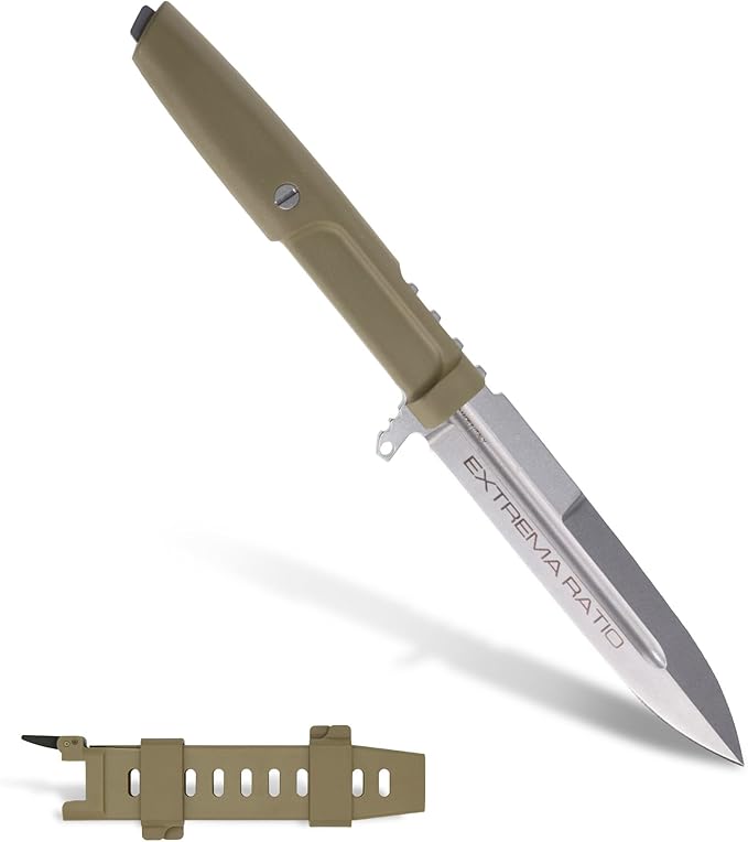 Extrema Ratio - Requiem (H.C.S) Fixed Blade Knife Bohler N690 steel blade 4.9 mm thick hardened to 58 HRC stone-washed finish lightweight ergonomic handle made in Italy