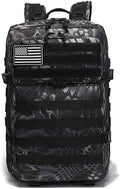 Men and Women 45L Outdoor Camouflage Backpack Capacity Hiking and Camping Bag Multi-functional Storage 3D Backpacks (Black2 45L)