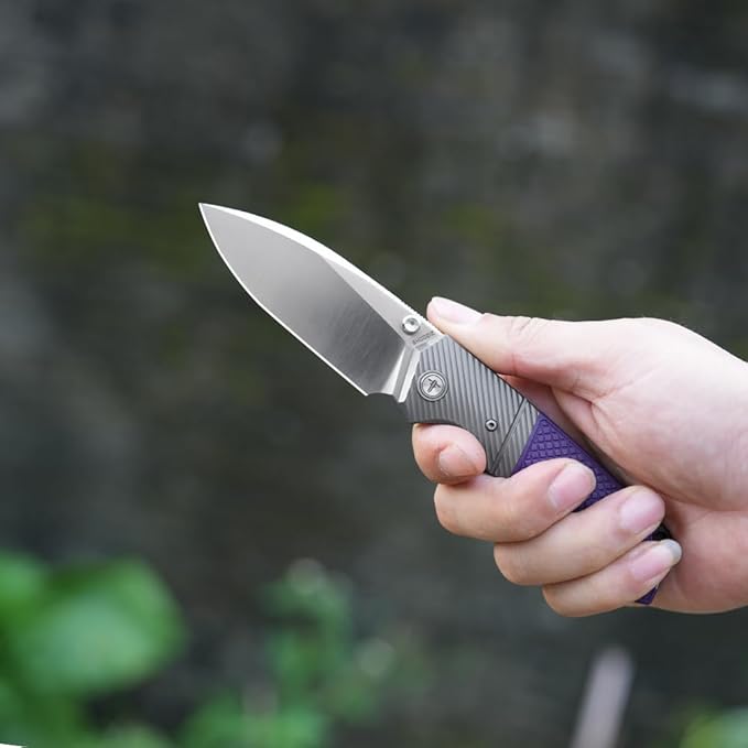 XUN125-PGS Pocket Folding Knife for Man 3.27 14C28N Steel Satin Blade for Camping &amp FishingReversible Clip