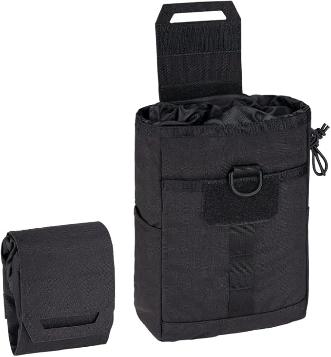 IDOGEAR Molle Dump Pouch Tactical Pouches Roll-up Drawstring Mag Pouches Foldable for Battle Belt Vest Plate Carrier Backpack Utility Folding Dump Pouch Waist Bag