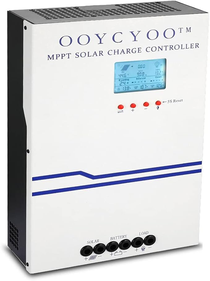 80 Amp MPPT Charge Controller MPPT 12V 24V 36V 48V Auto 80a Solar Charge Regulator Max 150V w/LCD Display Work with AGM Gel Flooded and Lithium Max Input Power 4000W