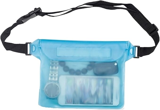 Waterproof Dry Bag Waterproof Dry Bag Handbag Minimalist Handheld Makeup Bag One Shoulder Waterproof Swimming Bag Outdoor Travel Small Toilet Bag for SwimmingBoating(Light Blue Style B)