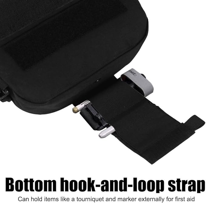 Tactical Drop Dangler Pouch Abdominal Carrying Pouch with Hook and Loop Panel Utility Tool Dangler Organizer Pouch for Chest Rig Vest