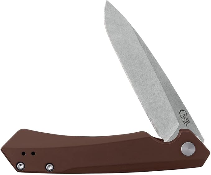 Case XX WR Pocket Knife Kinzua EDC S35VN Spear Blade Brown Anodized Aluminum Handle W/Clip #64692 (KINZUA) 4 3/4 Inches Closed