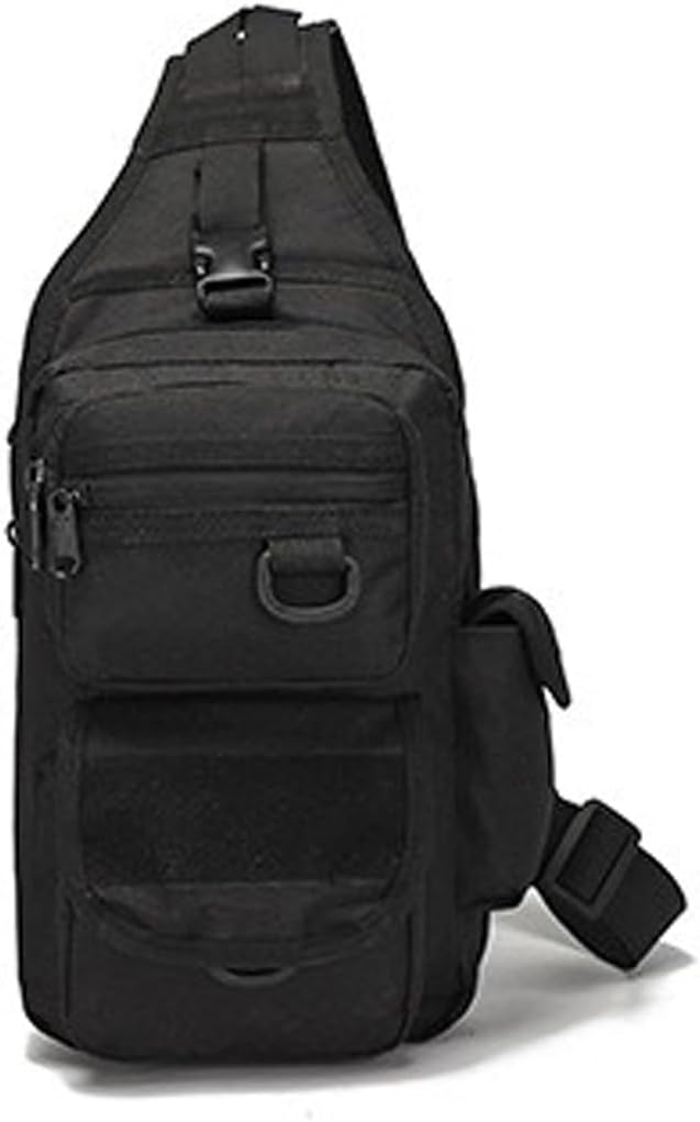 Tactical Backpack Waterproof Military Cross-body Molle Sling Shoulder Backpack Chest Bag for Outdoor Every Day Carry (Black)