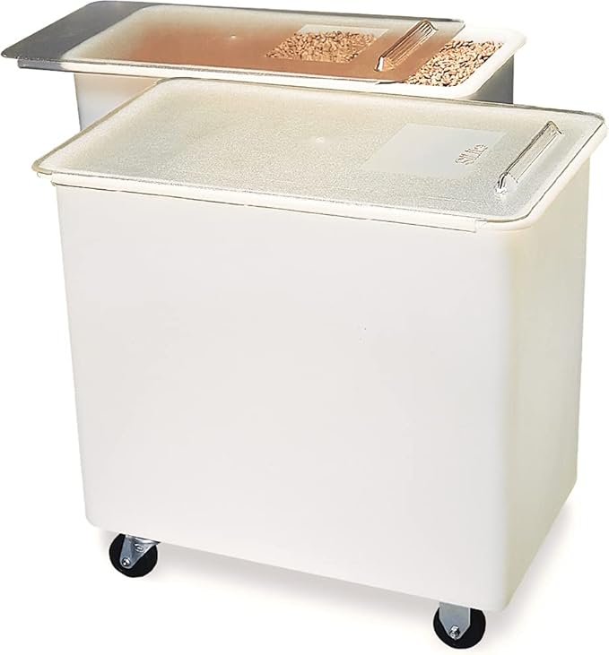 Carlisle FoodService Products BIN3602 Portable Ingredient / Food-Storage Bin with Sliding Lid 36 Gallon White