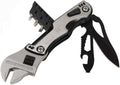 15-in-1 Adjustable Crescent Wrench MultiTool includes Saw Flat &amp Phillip Screwdriver Bits Hex Wrenches LED Light in the handle and Bonus High Density Nylon Pouch