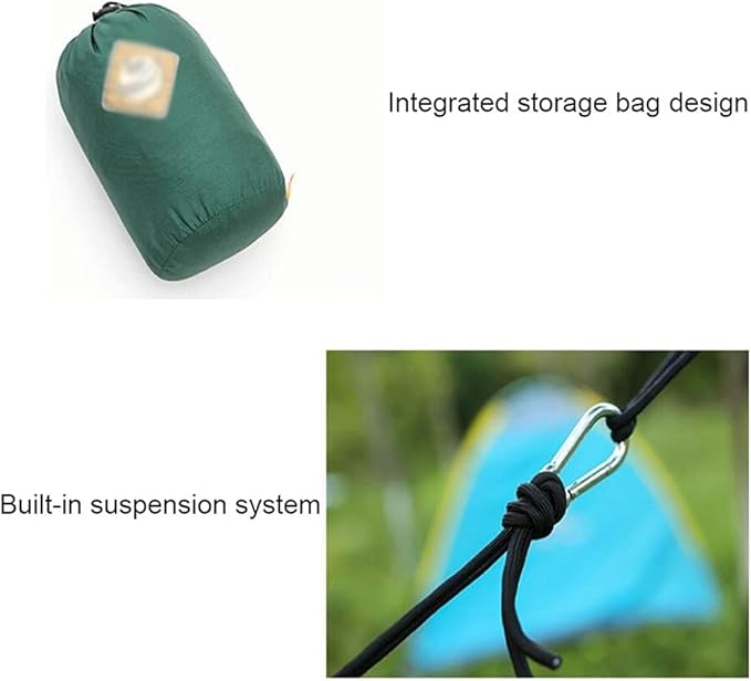 Portable Hammock Nylon Double Parachute Cloth Hammock with Hanging Chair Outdoor Camping （Expand: 140 * 240 cm） for Backpacking Beach