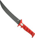 BUBBA 9 Inch Stiff Fillet Knife with Non-Slip Grip Handle Full Tang Beveled Sushi Style Stainless Steel Non-Stick Thick Blade Lanyard Hole and Synthetic Sheath for Fishing Hunting and Cooking