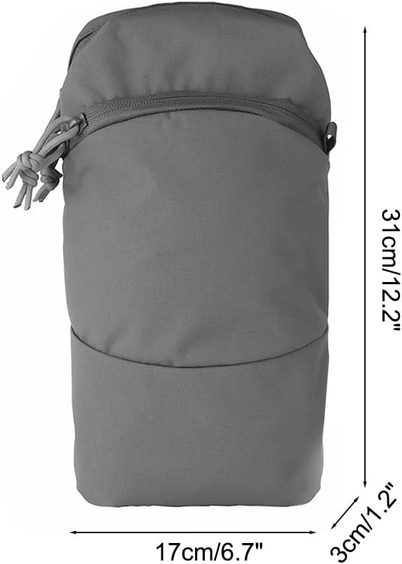 Tactical Pocket 3-Pocket Division Hydration Pouch Bag Lightweight Backpack Attachment Pouches with Elastic Rope for Tactical Organization