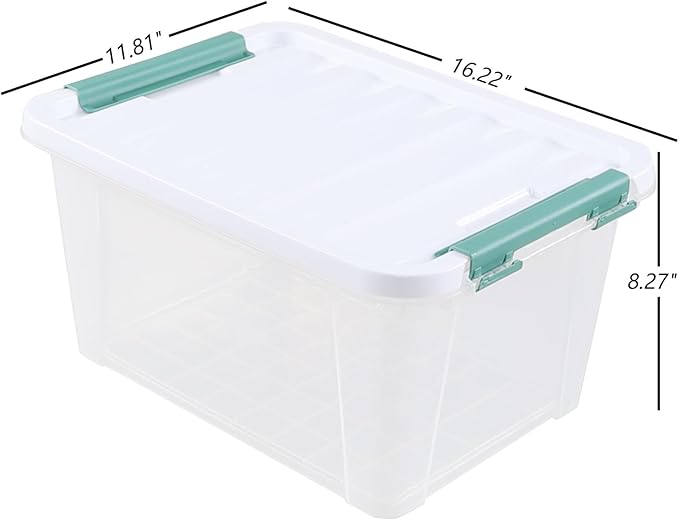 Quickquick 20 Quart Plastic Clear Latching Box 6-Pack Clear Storage Box