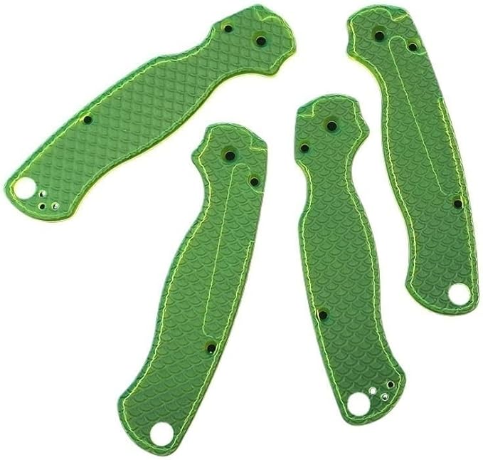 2-Piece Pair Non-slip Acrylic Scales Handle Patch Replacement in Green Fits for Paramilitary 2 C81