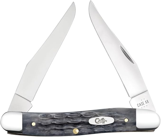 Case XX Pocket Knife MUSKRAT - POCKET WORN GRAY BONE CRANDALL JIG Item #58418 - MUSKRAT CS - Length Closed: 3 7/8Inches