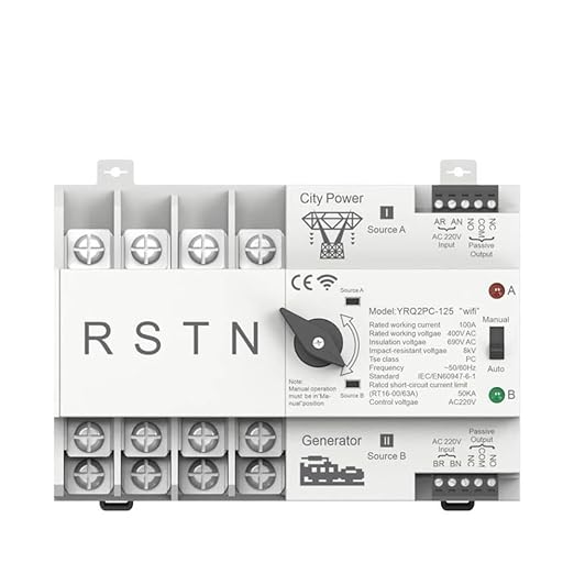 WiFi Smart Dual Power Automatic Transfer Switch 125A AC110V/220V/400V Timer Relay for ATS Electrical Control System
