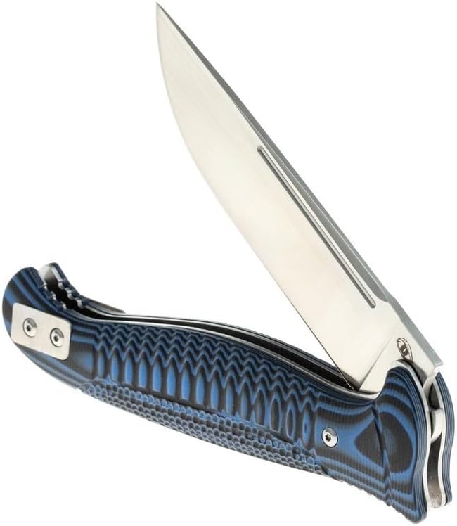 Daily Use Folding Knife with D2 Blade &amp G10 Handle Portable Outdoor EDC Tool for Camping Hunting Survival (Blue)