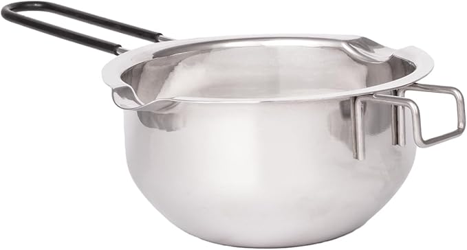 Lurch Stainless steel melting pot ideal for melting chocolate butter cheese and more precise spout with heat-resistant silicone handle dishwasher safe