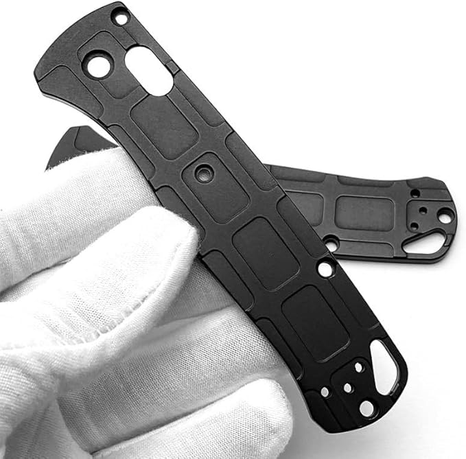 1 Pair Custom Aluminum Alloy Scales Fits for Bugout 535 Premium CNC Handle Patch(Black)
