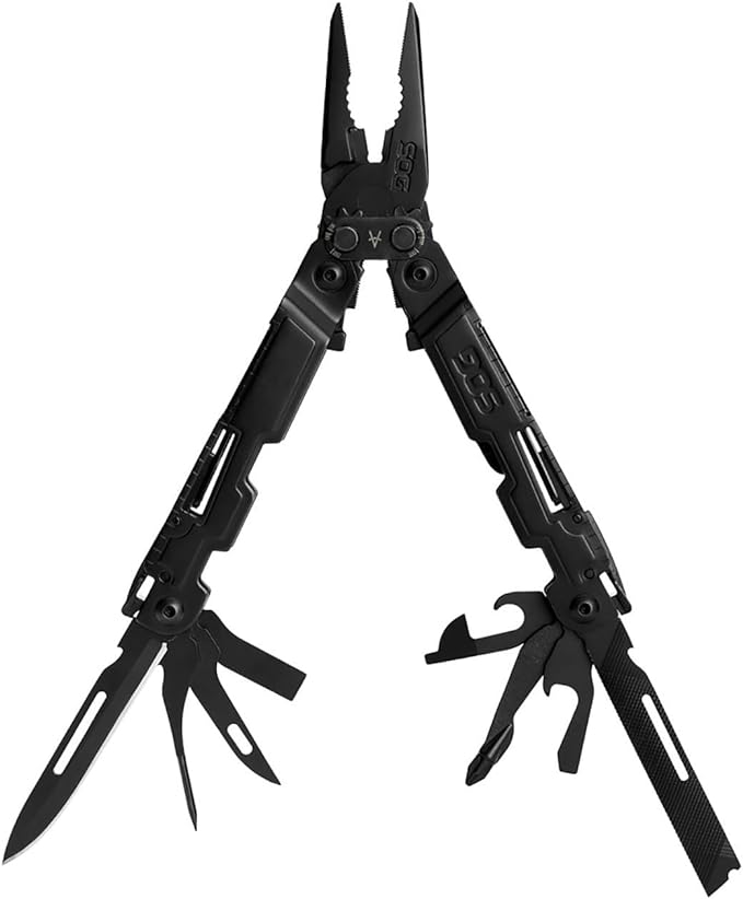 SOG PowerAccess Well-Rounded One-Handed Lightweight Daily Pocketable Stainless Steel Multi-Tool for Backcountry| 18 Tools Black