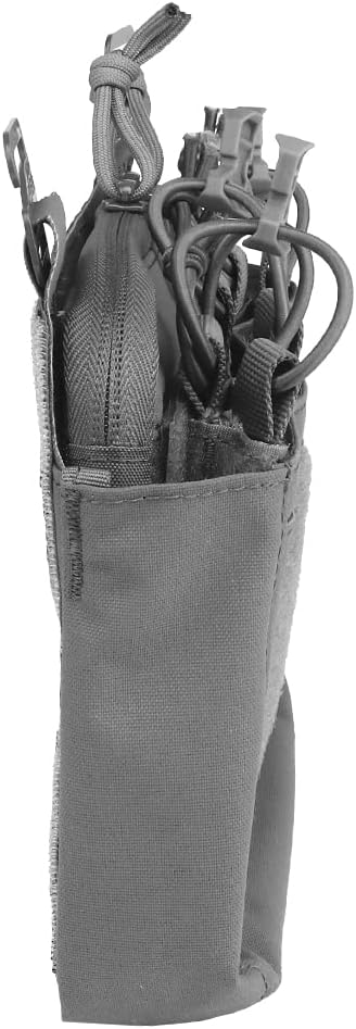 Removable Tactical G-Hook Front Flap Double Stack Abdominal Fanny Pack with 5.56mm Triple Magazine Insert and Kangaroo Pouch