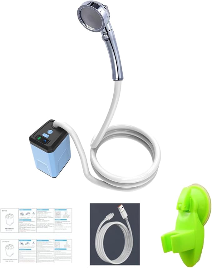 Camping Gear Portable Camping Shower Outdoor Handheld Electric Shower Rechargeable Electric Shower Pumps for Hiking Travel Beach