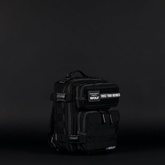 WOLFpak 9L Mini Tactical Backpack for Men &amp Women | Compact Small Everyday Carry Bag for Gym School Travel | Durable Water-Resistant Daypack with Molle System and Patch Panel (Black Phantom)