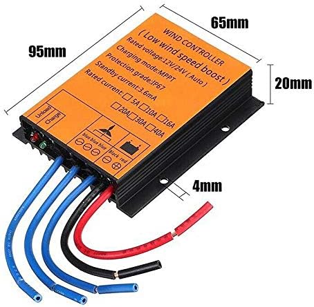 100-800W Wind Controller 12V 24V 48V Water Proof 10A 20A MPPT Rectifier Brake Charging Rectifier Bridge Sliver for Wind Turbine Generator (30A 48V)
