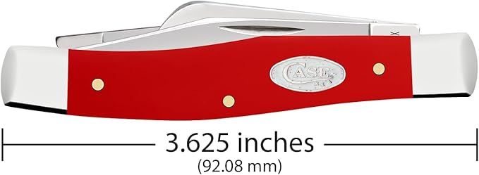 Case XX Pocket Knife MEDIUM STOCKMAN - SMOOTH RED SYNTHETIC Item #56982-43032 SS - Length Closed: 3 5/8Inches