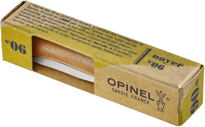 OPINEL No.06-No.09 Premium Woods Stainless Steel Folding Pocket Knife Made in France (No.06/Walnut)