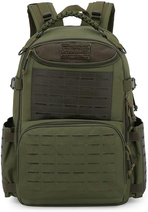 Tactical Backpack Military Molle Hiking 36-55L Touring Mountaineering Outdoor Waterproof Multifunctional Army Green