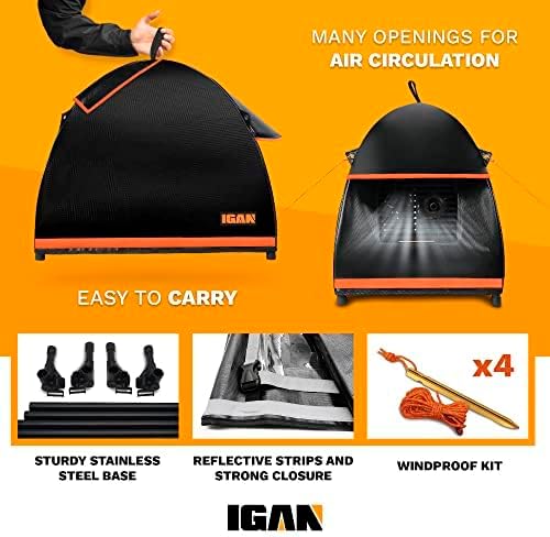 IGAN Small Inverter Generator Tent Cover While Running Compatible for Honda and Most 1000~2300 Watts Generators Portable Outdoor All-Weather Tarpaulin Cover for Rain Orange