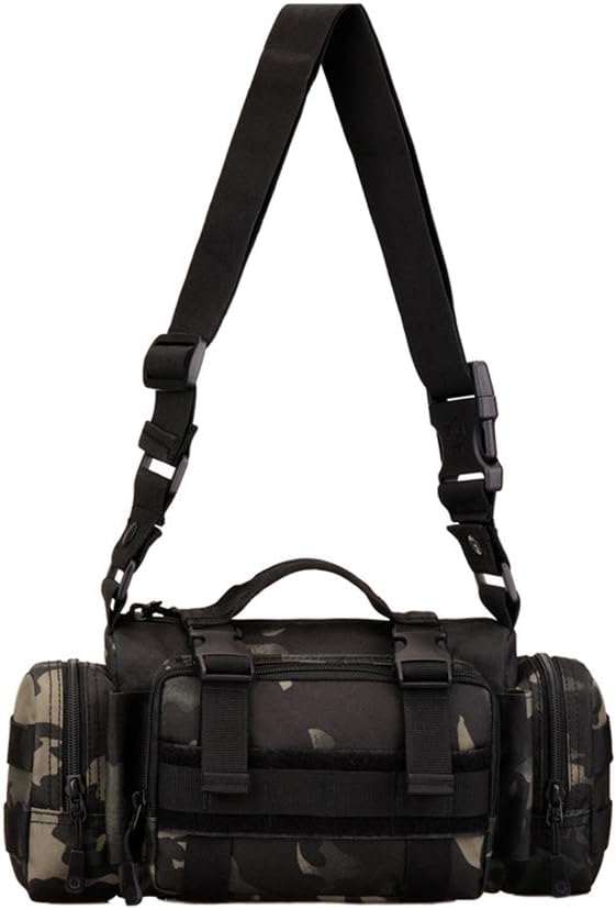UNISTRENGH Utility 3P Military Tactical Duffle Waist Bags MOLLE Assault Shoulder Backpack Multifunction EDC Pouches Heavy Duty Fanny Packs (Black-Scorpion camouflage)