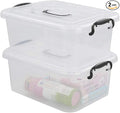 8 Quart Clear Storage Bin with Handle 2 Packs