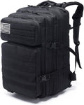 45L Military Tactical Backpacks Molle Army Assault Pack 3 Day Bug Out Bag Hiking Treeking Rucksack (Black)