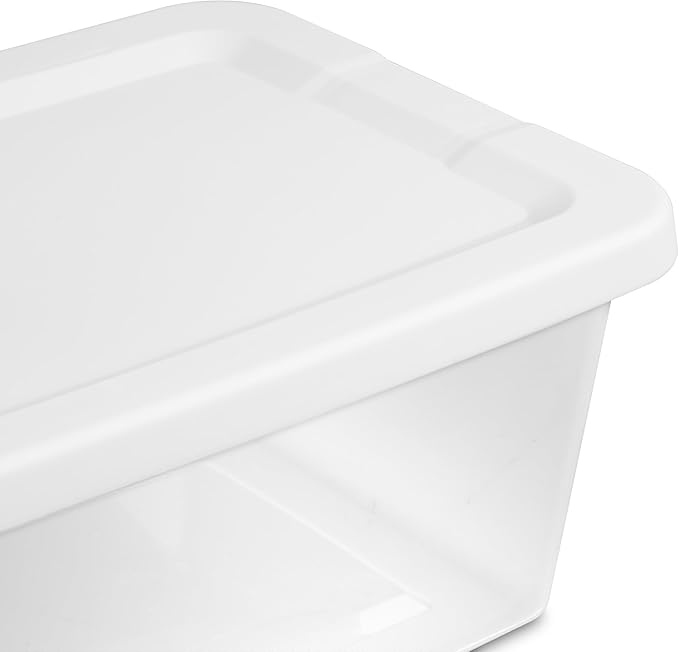 (2 Pack) 10 Small 6 Quart Clear Plastic Storage Bins with Lids Transparent Plastic Shoe Boxes Stackable Shoe Storage Containers for Home Closet Organization。