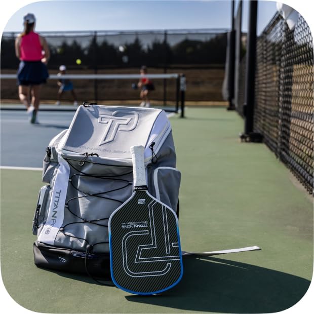 TP Titan Pickleball Backpack - Large 56L Bag for Players Fits 6 Paddles Ventilated Shoe Pocket Multiple Compartments Durable &amp Lightweight