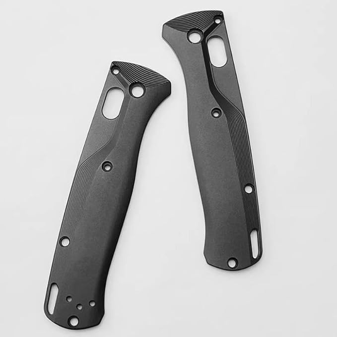 1 Pair Aluminum Alloy Scales in Black Fits for Bugout 535 CNC Handle Patch Blank DIY Replacement