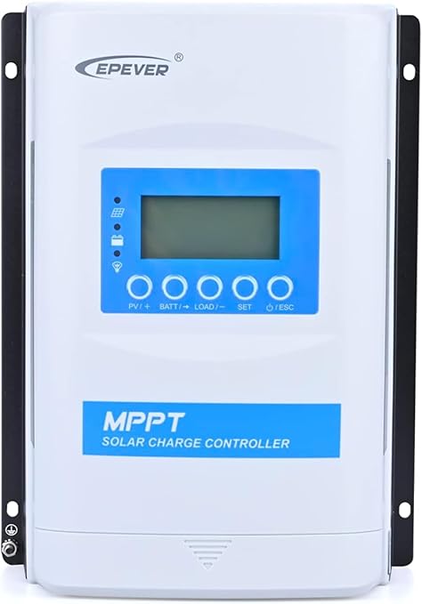 EPEVER MPPT Solar Charge Controller 40A 12/24/36/48V Auto Solar Panels Max PV 150V Common Negative Ground Solar Regulator LED &amp LCD Display for Gel Sealed Flooded Lithium Type (XTRA4415N)