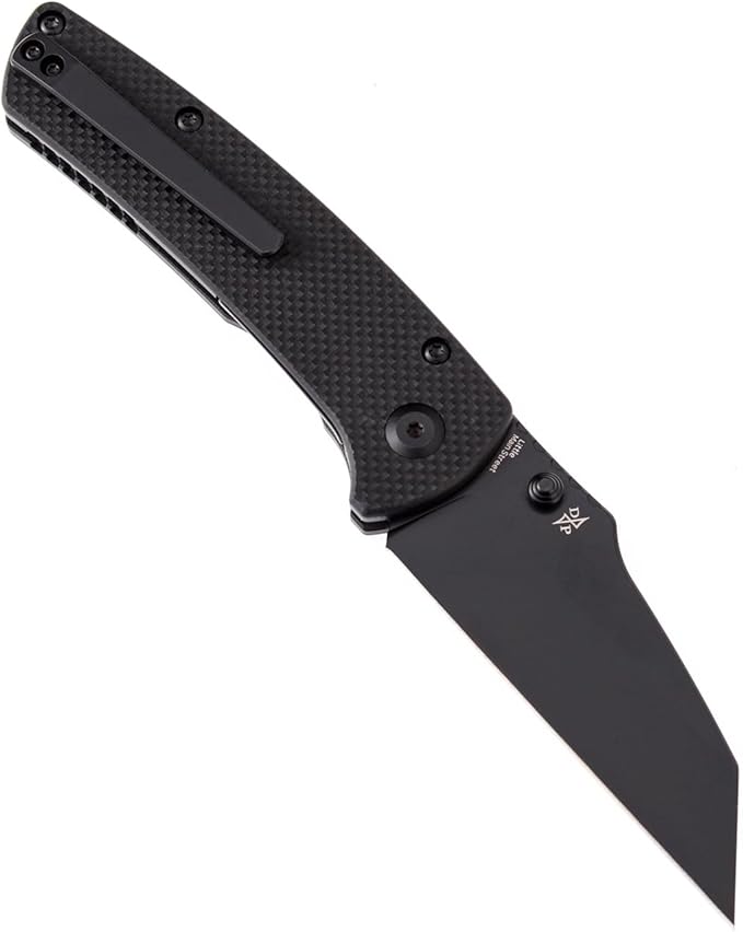 KANSEPT Main Street 7.92in Folding Pocket Knives with 3.36in Stonewashed 154CM Wharncliffe Blade and Black G10 Handle for Outdoor Tactical Survival Folding Knife Camping Hunting T1015B4