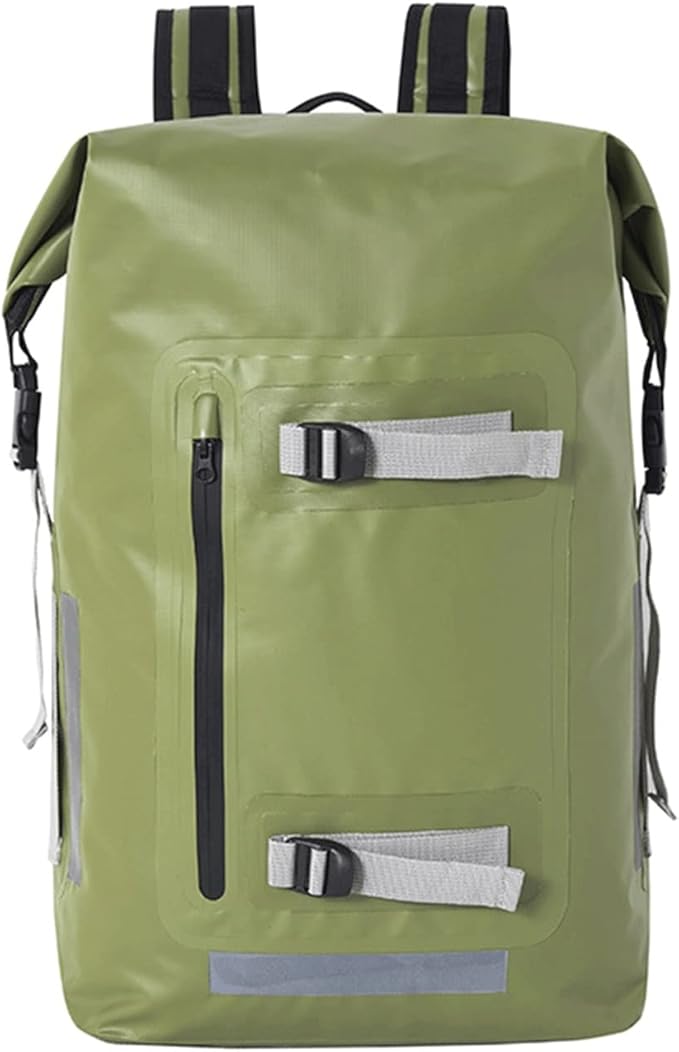 Waterproof Dry Bag 40L Roll Top Lightweight Dry Storage Bag Backpack with Exterior Zippered Pocket for Travel