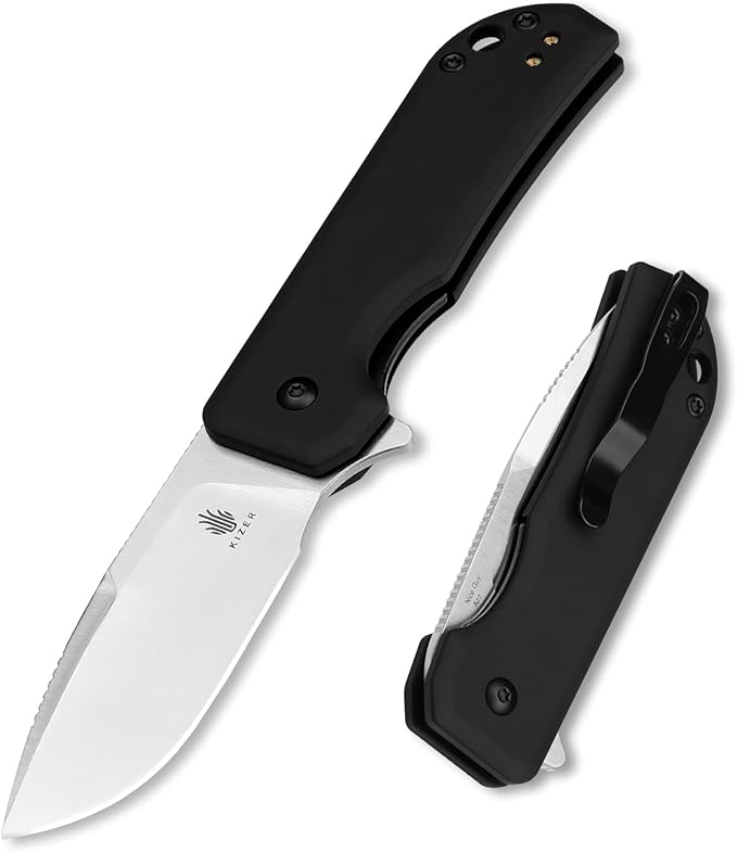 Kizer Nice Guy Pocket Folding Knife 2.84 Nitro V Blade Lightweight Sharp Camping and Hiking Knife Tough Aluminium Handle Liner Lock Flipper Knives V3011A2
