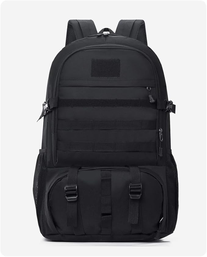 Tactical Backpack Military Molle Hiking 36-55L Tactical Camouflage Outdoor Sports Camouflage Bag Hiking Black