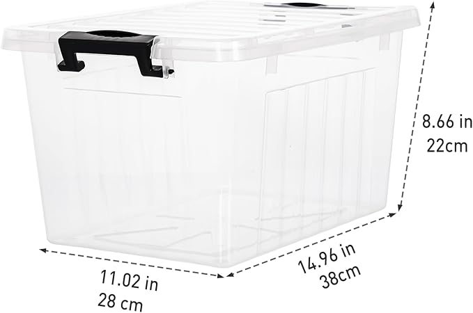 Citylife 22 QT Clear Plastic Storage Bins with Lids Stackable and Nestable Storage Boxes with Lids Large Plastic Storage Containers for Garage Closet Kitchen 4 Packs