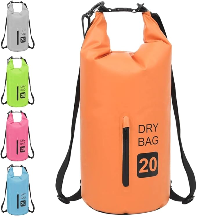 SKM Dry Bag with Zipper Orange 5.3 gal PVC