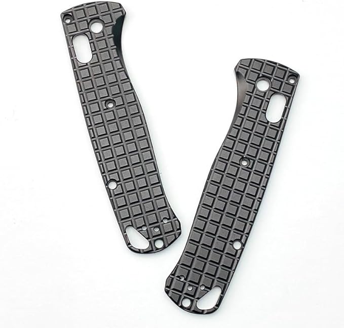 1 Pair Custom Aluminum Alloy Scales Fits for Bugout 535 Non Slip Handle Patch DIY Accessory(Black)
