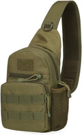 Outdoor Tactical Bag Backpack Military Sport Bag Pack Sling Shoulder Backpack Water bottle hanging bag (Military Green)