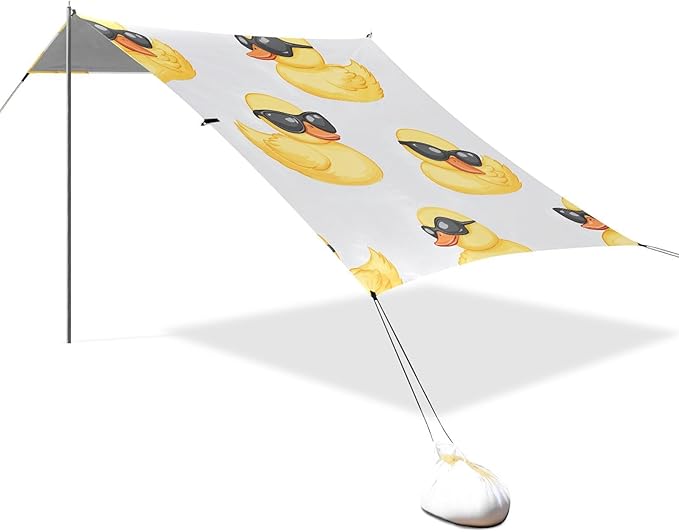 ALAZA Duck Sunglasses Pattern Beach Tent Sun Shelter Portable Canopy Sunshade for Outdoor Camping Picnics Backyard Fun 10x9 ft