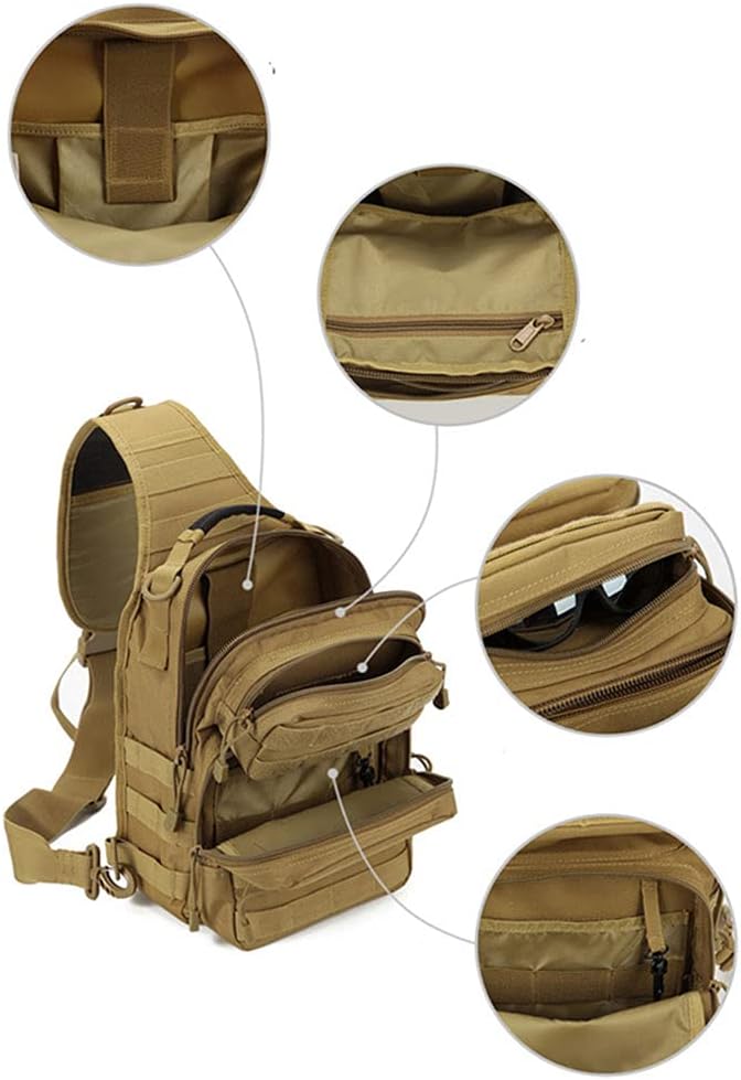 Sunnystacticalgear Outdoor Sports Hiking Sling Bag Shoulder Pack Camouflage Tactical Molle Chest Bag - Green