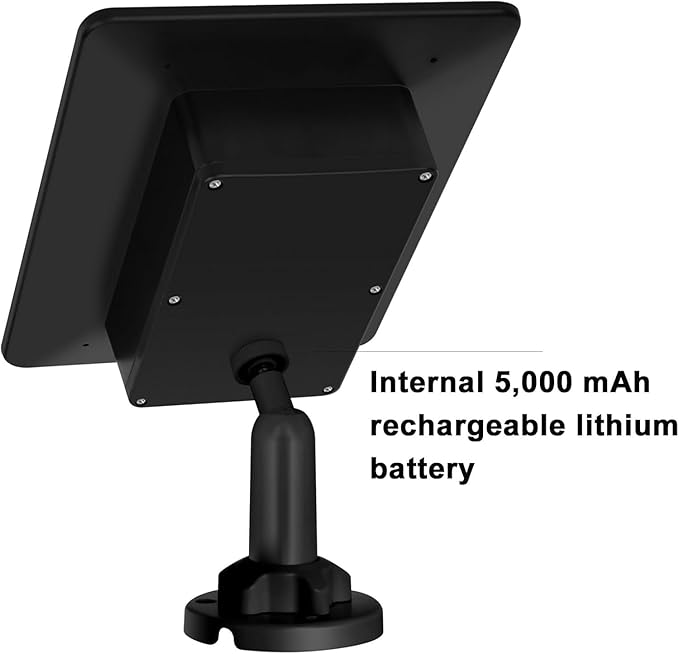 Trail Camera Solar Panel Mini Solar Battery Charger DC 12V/1A 6V/1.5A &amp USB-C Build-in 5000mAh Rechargeable Lithium Battery IP66 Waterproof Hunting Accessory 10ft Cable 6.7 Lx4.6 Wx1.25 H