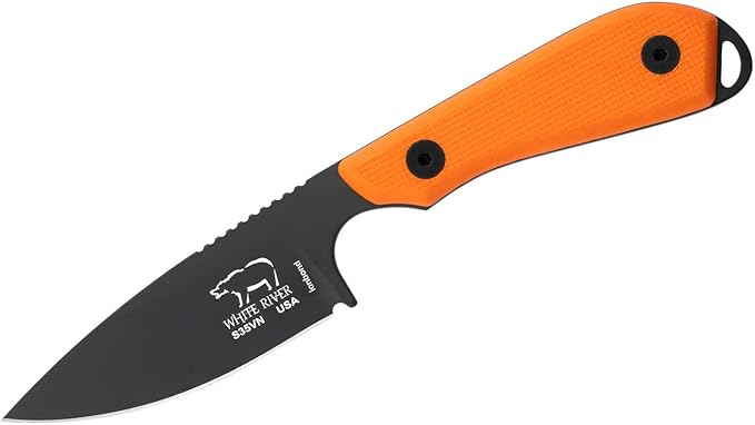 WhiteRiver Model 1 Pro Black Coated Blade/Orange Textured G10 Handle WRM1-TOR-CBI
