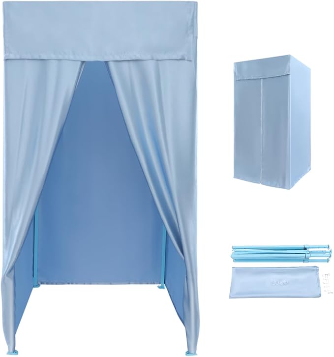 Portable Privacy Dressing Room Height Adjustable Canopy Changing Room for Indoor Photoshoots Camping Pool 3.28 * 3.28 * 6.56ft (Blue)